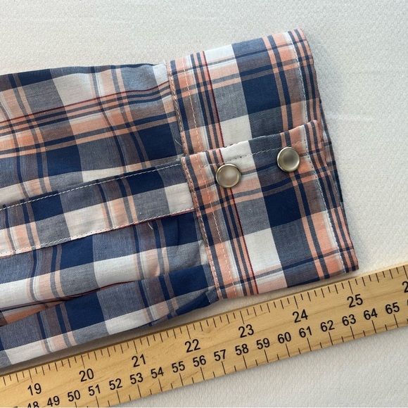 Women's Wrangler Essential Western Anthem Blue Plaid Long Sleeve Shirt Size XL - Picture 9 of 12